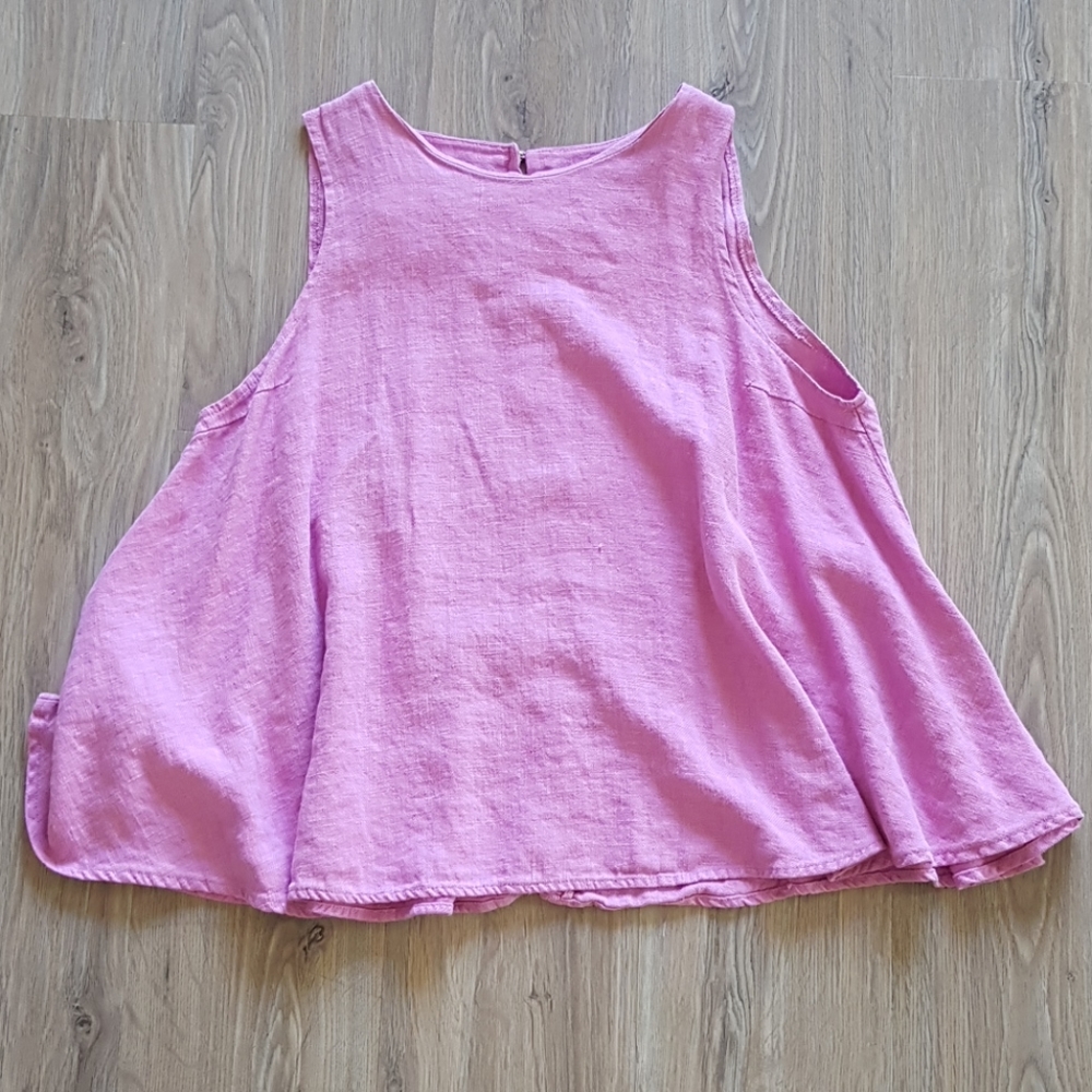 Korean Pink Linen Top